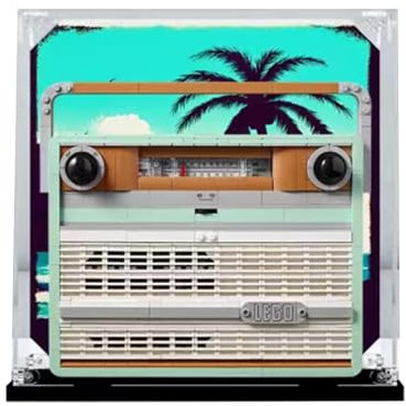 Espositore in acrilico trasparente, compatibile con modelli Lego 10334 Vintage Radio Building Block, scatola protettiva decorativa da collezione (solo scatola)