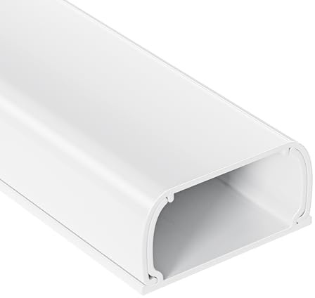 Yecaye Cable Trunking White for TV on Wall, 1.2M Paintable Trunking for Electric Cables, Large Cable Management Kit, Wire Hiding for White Wall, 3 X L400mm W40mm H20mm