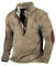 DMOYALA Felpe da uomo in pile western, stile vintage, con cerniera a un quarto, stile western, casual, a maniche lunghe, stile country, Stile A-western Khaki(1), X-Large