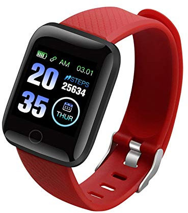 Jectse Smartwatch, 1,44-Zoll-HD-Smartwatch für Männer und Frauen, Wasserdichter Fitness-Tracker mit Schlafüberwachung, Mehreren Sportmodi, Schrittzähler, Fitness-Smart-Armband für (Rot)