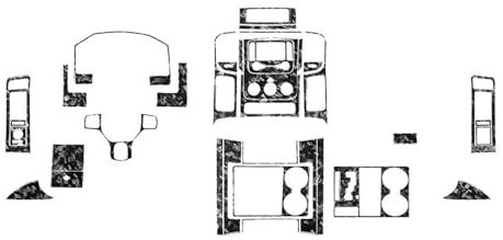 Schalttafelabdeckung Trims Für Dodge Ram 1500 2500 3500 2013-2018 Geschmiedete Kohlefaser-Innenverkleidung Zierleisten Auto-Innendekorationsaufkleber Schalttafel Abdeckungen Aufkleber(36 Pcs Forged)