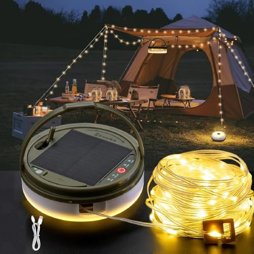 Deedlite Lumelia Aufrollbare Lichterkette, 10 m Camping Lichterkette, Aufrollbare Lichterkette Rechargeable Via Usb, Ip65 Wasserdicht Camping Licht Dimmbar Für Camping, Garten Und Wandern