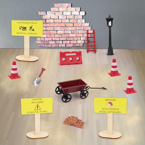 22 Stück Wichtel Zubehör Weihnachten, Wichtel Baustelle Set Einzug, Weihnachtswichtel Miniaturwichtel Zubehör Baustelle, Wichtel Zubehör Baustelle DIY-Dekoration für Weihnachten (Wichtel Zubehör)
