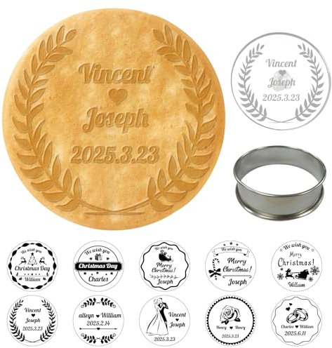 Personalised Wedding Cookie Stamp with Your and Your Loved Ones Names, Custom Cookie Stamps with Wedding Anniversary, Stamps for Handcrafted Baking Cookies, Handmade Baked Stamp Gifts for Anniversary