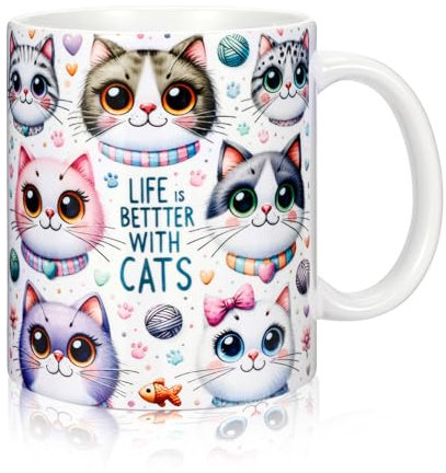 TangDouJM Tasse à café pour chat, à café mignon, cadeau pour femme, tasse à mignon pour mère, sœur, sœur et meilleur ami, 11 oz