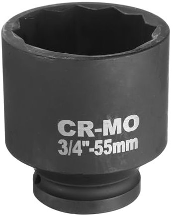 QUARKZMAN Clé à Douille à Chocs 12 Points de 3/4 Pouce 55mm Métrique Douille D'Écrou de Broche de Moyeu Conducteur de Clé pour Réparation Automobile Facile à Enlever