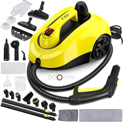 TVD Nettoyeur vapeur pour meubles rembourrés avec câble d'alimentation extra long de 5 m pour vapeur, four, voiture, carrelage, tapis, coussin, canapé, punaises de lit.