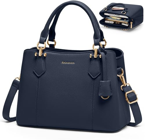RAINSMORE Handtasche Damen Mittelgroß Umhängetasche Damen PU Leder | Mehrfächer Klein Schultertasche & Henkeltasche Elegante Tote Bag mit Abnehmbarem Gurt für Alltag Reisen Einkauf