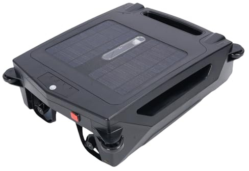 Cryfokt Nettoyeur Robotique Automatique D'écumoire de Surface de Piscine à énergie Solaire, Nettoyeur de Piscine Robotique sans Fil Rechargeable Automatique, écumeur Robotique de Surface (Prise UE)