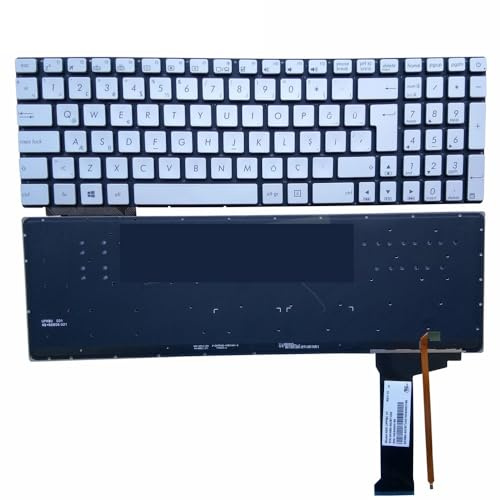 ZPZOZDR Laptopteile Schweizer Deutsch Thai Türkisch Tschechisch Beleuchtete Tastatur für ASUS N551 N552 N751 N551JB JX N752JK G551JM 662BSF00 662BGE00 662BCZ00(Turkish Backlit)