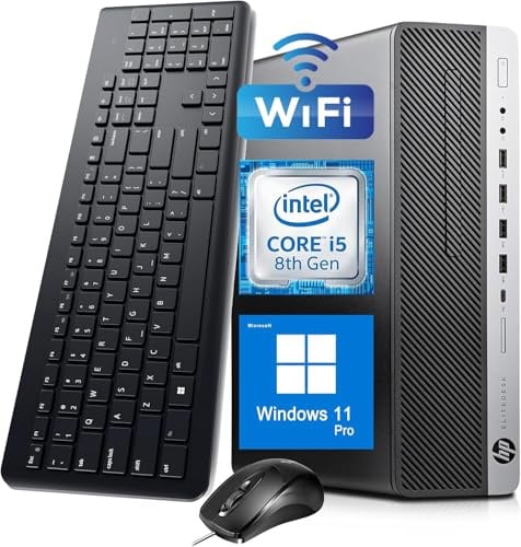 HP EliteDesk 800 G4 SFF Desktop PC, Intel Core i7-8700, 8GB RAM, 256GB SSD, WLAN, Bluetooth, US QWERTY Tastatur, Windows 11 Pro (Renewed)