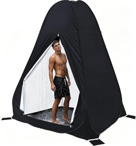 Riggoo Tenda da doccia da campeggio, pop-up, per 2 persone, per spogliatoio, portatile, campeggio, grande cabina doccia, pieghevole, per esterni, escursionismo, spiaggia, con borsa per il trasporto