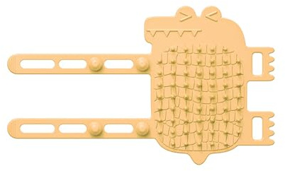 Cat Self Groomer Crocodile Shape Self Grooming Cat Toy, Silicone Face Massager Grooming Tool for Table Leg Tree Orange