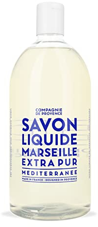 La Compagnie de Provence - Recharge 1L Savon Liquide de Marseille - Méditerrannée - Pour Corps et Mains - Made in France