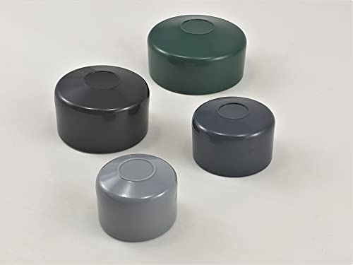 OuM 10 Stück Pfostenkappe Zaunpfahlkappe rund 60,3mm (2 Zoll) Schwarz