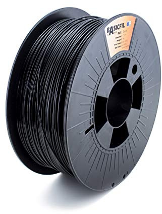 BASICFIL PETG (3D Drucker Filament), 1.75mm, 1kg, Schwarz (Black)