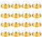 DOITOOL 200Pcs Clear Plastic Mini Cupcake Container, Mini Cupcake Box Mooncake Boxes Muffins Dome Box Individual Cupcake Containers for Wedding Birthday Party, Golden