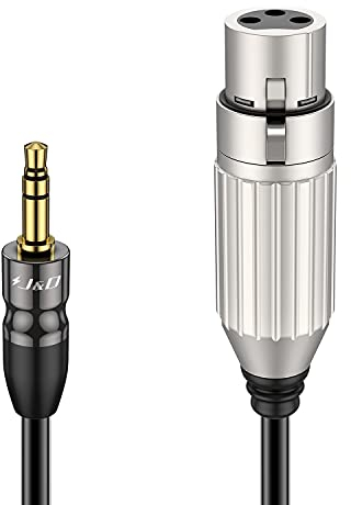 J&D Cavo Microfonico Stereo da 1/8 a XLR, TRS 3,5 mm Bilanciato Con Guscio in Rame per Fotocamera DSLR, 2.7 Meter