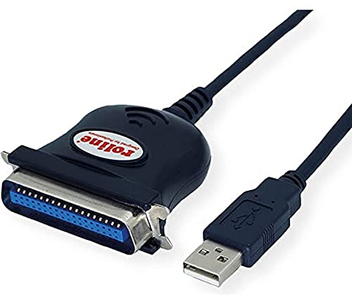 ROLINE USB Konverter Kabel USB nach IEEE 1284, schwarz, 1,8 m