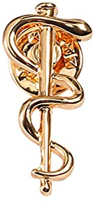 HCMA Broche médicale en métal Badges d'infirmière de médecin Organisation Mondiale de la Santé Bâton de Serpent Broche en émail Vestes Col de Chemise Épinglettes de Bouton