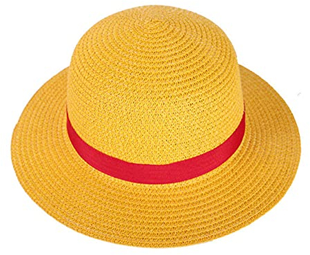 QQYG Straw Hat Luffy Performance Anime Hat Accessories Summer Women's Yellow Straw Hat-Ouro_/_Dourado_35cm