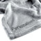 DecoKing Personalisierte Kuscheldecke 150x200 cm Grau Stahl Decke mit Namen Bestickt Microfaser Tagesdecke Fleece Mic