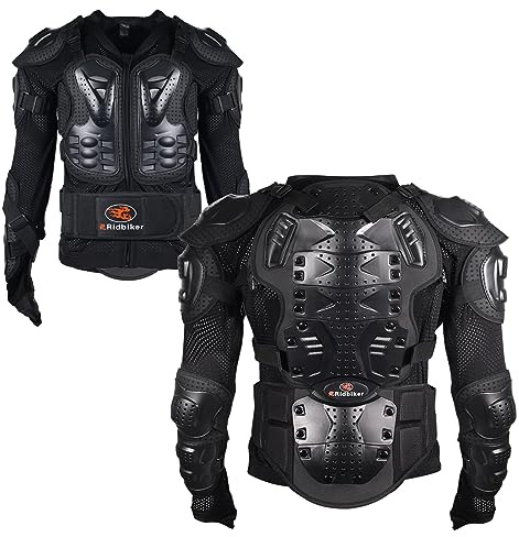 RIDBIKER Motorcycle Jacket Full Body Armor, Chest Protection Dirt Bike Gear for Men Motorcycle Gear Motorcycle Armor Motocross MTB Racing Off-Road (XX-Large, Black)