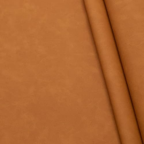 STOFFKONTOR Polsterstoff PU Kunstleder Vintage Look - Meterware, Cognac - für Polsterarbeiten, Auto, Kissen uvm.