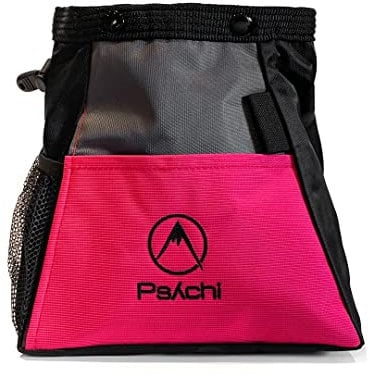 Psychi ABYSS Chalk Bouldering Bucket Stand Bag for Rock Climbing with Front & Rear Storage (Magenta), One Size