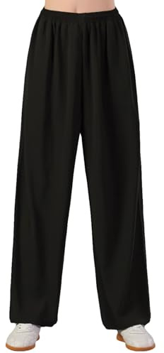 ZooBoo Premium Milk Silk Tai Chi Pants – Lightweight & Breathable Martial Arts Trousers Tai Chi, Kung Fu, Yoga Practice | Relaxed Cut to Support Natural Motion During Tai Chi, Kung Fu, Meditation, Yoga, or Casual Activities