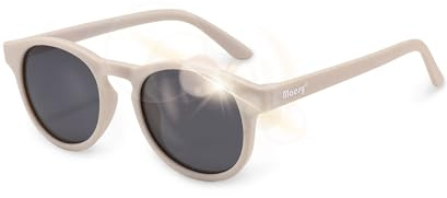 Maesy Occhiali da Sole Bambini 3-6 Anni - Lenti Polarizzate UV400 Categoria Filtro 3 - Montatura Flessibile - Design Moderno, Sicuri e Confortevoli - Faela, Beige Ecru