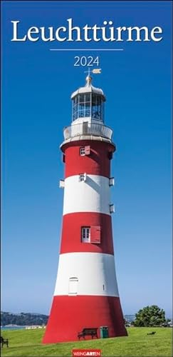 Leuchttürme - Kalender 2024 - Weingarten-Verlag - Fotokalender im Vertikalformat - Wandkalender mit schönsten Landmarken aus aller Welt - 33 cm x 68 cm