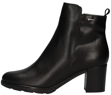 IGI&CO 4695100 Donna Stivaletto col Nero con Cerniera Vera Pelle Invernale Comodo Tacco 6 CM Nero 41