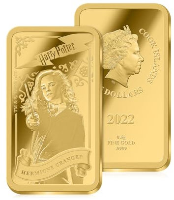 The Koin Club Harry Potter Hermione Granger - Moneda de oro de 0,5 g, 5 Islas Cook 2022