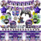 Decoraciones de cumpleaños con guerra temática de juegos, 135 piezas de decoraciones para fiestas, Incluye pancarta, Globos, Decoraciones cupcakes, Mantel, Papel revestido, Pegatinas, servilletas