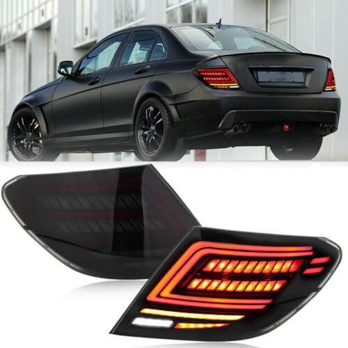 Archaic Rückleuchten kompatibel mit Mercedes-Benz C-Class W204 2007-2014,Animation DRL,Kein E-Prüfzeichen