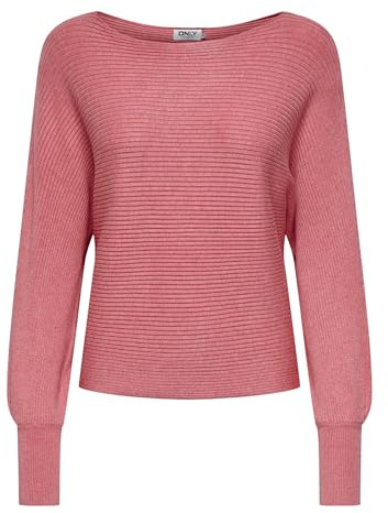 ONLY Damen Onladaline L/S Short Pullo KNT Noos Strickpullover Mit U-Boot-Ausschnitt 15226298,Tea Rose,L