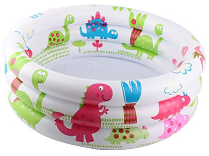 JOINPAYA Aufblasbarer Kinderpool Mit Dinosaurier-Motiv PVC Schwimmbecken Spielzeug Praktisches Aufblasbares Planschbecken Für Jungen Und Mädchen Tragbarer Badespaß Im Sommer