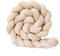 Bettschlange Geflochten, Baby, Babybett Umrandungen, Kantenschutz Bettumrandung Knotenkissen, Seitenschläferkissen, Baumwolle Schlafkissen Kissen,Beige,400cm