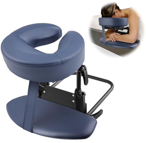 EBANKU Kit de massage pour matelas, bleu | Coussin repose-tête réglable avec repose-tête et accoudoir pour table de massage pour lit à la maison