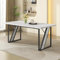Merax Table rectangulaire à manger 160 x 80 cm - 4 Personnes, Plateau MDF Effet Marbre Blanc, Pieds Métal Noir Règlables, Design Moderne pour Cuisine et Salle à Manger