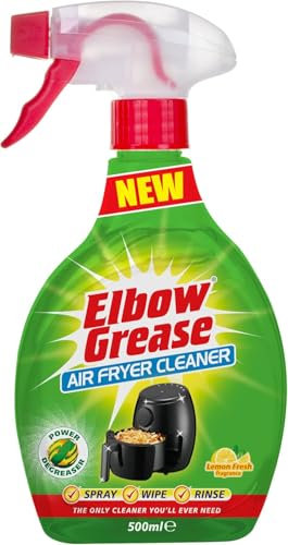 Elbow Grease Air Fryer Cleaner Spray 500ml Powerful Lemon Scented Degreaser for Air Fryers, Ovens, Roasters & Grills Cuts Through Grease, Removes Burnt-On Food, Restores Shine Green - 1 Pack