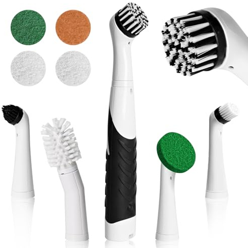 Elektrische Reinigungsbürste, 5 in 1 Electric Cleaning Brush mit Austauschbaren Bohrbürstenköpfen, Kleine Putzbürste Elektrisch, Fugenreiniger Elektrisch für Fugen, Fliesen, Ecken, Küche, Badezimme