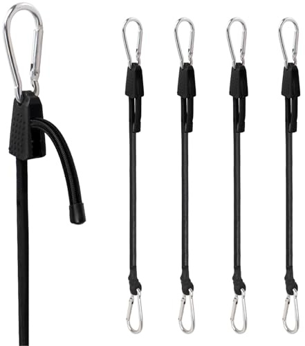 Spanngummi mit Karabiner 100cm 4 Stück Langlebig Expander mit Karabinerhaken für Sonnensegel Tarps Garten Fahrrad Auto Ladung Fest