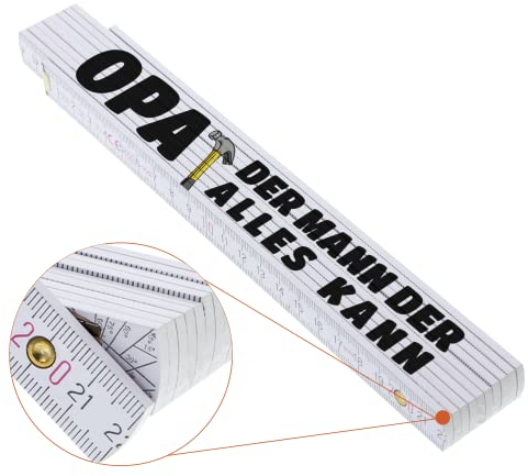 Creative engraving folding rule 2 meters, funny meter rod motif 10, grandpa, the man who can do everything, for craftsmen for Father's Day, wooden link scale