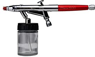 Sagola 17410902 XTECH 500 - Aerógrafo Profesional de Doble Efecto, Cromado/ Rojo