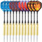 Ancees Dartpfeile, 18 Gramm Dart 12 Stücke Metallspitze Steel Darts Set mit Veschiedenen PET Laser Flights, Aluminum Schafts, Messing Barrels, Dart Point Spitzer
