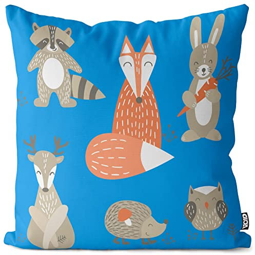 VOID forêt Enfants Animaux taie d'oreiller Housse de Coussin Polyester étanche Outdoor Indoor, Kissen Size:60 x 60 cm