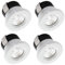 Yangtek 4 x Mini spots LED encastrés 3W Blanc Chaud, Mini Spot LED pour Vitrine Station Intérieur Éclairage Plaque de plâtre Incl.Seperated Transformateur