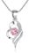 Kamise Collier Femme en Argent fin 925 avec Zircone Cubique Rose Pendentif en Forme de Coeur Hypoallergénique, Mariage Anniversaire la Fête des Mères Cadeau pour Femme Fille